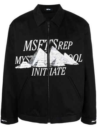 MSFTSrep logo-print long-sleeve shirt jacket - men - Cotton/Cotton - S - Black