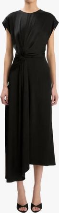 Victoria Beckham Aria Twist Waist Dress In Black