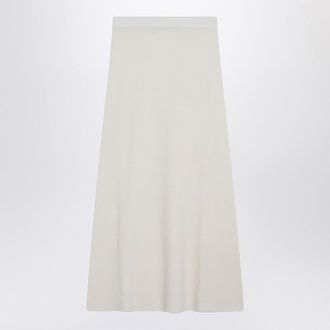 Max Mara Ivory Skirt In Stretch Cashmere Knit