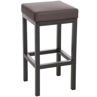 Clp Clp - Taburete De Bar Taylor Revestimiento De Polipiel Altura Del Asiento 78 Cm Estructura De Metal Negro Marr&oacute;n