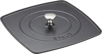 Staub Cast Iron 10.3-inch Square Grill Press - Matte Black (Fits 12-inch Grill Pan)