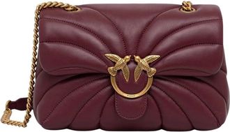 Pinko Love Puff Classic - Dames - Schoudertassen - Rood - ONE Size - Leer - Tassen