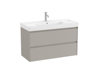 Roca Roca - Pack Unik Mueble Base De 2 Cajones + Lavabo Ona Color: Gris Arenado