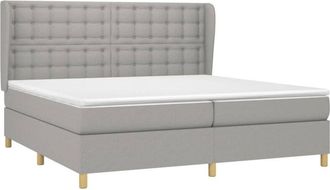 vidaXL Vidaxl - Cama Box Spring Con Colch&oacute;n Tela Gris Claro 200x200 Cm