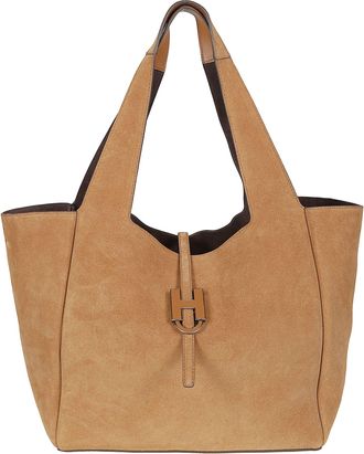 Hogan Brown H01X H Shopping Calf Leather Tote Bag