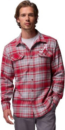 Columbia Mens Columbia Crimson Alabama Crimson Tide Flare Gun Omni-Wick Flannel Long Sleeve Button-Up Shirt at Nordstrom, Size Xx-Large