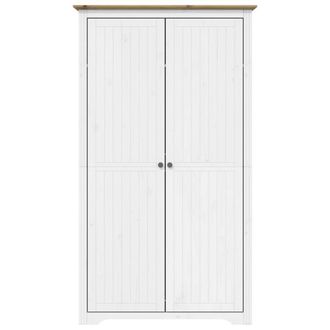 Berkfield Home Wardrobe BODO White & Brown 101x52x176.5 cm Solid Wood Pine