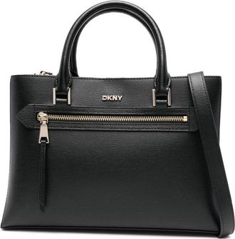 DKNY Structured Rectangular Tote Bag with Dual Handles and Zippered Pocket