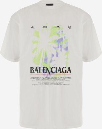 Balenciaga Mens T-Shirt The Window Cotton White T-Shirts And Polos