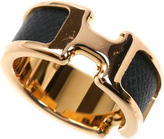 Herm&egrave;s Gold Black Gold Plating Band Ring (Pre-Owned)