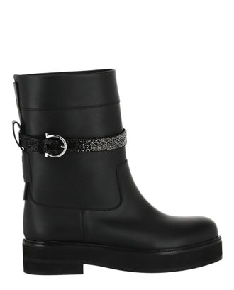 Ferragamo Ean Crystal Embellished Booties