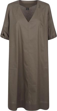 Fay Midi Jurk - Dames - Casual kleedjes - Groen - XS - Katoen - Kleedjes