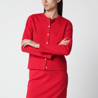 Flore Flore Cardigan Poppy in cotone biologico rosso