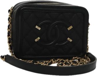 Chanel Pre-owned Leather chanel-bags - Dames - Vintage Schoudertas - Zwart - ONE Size - Vintage