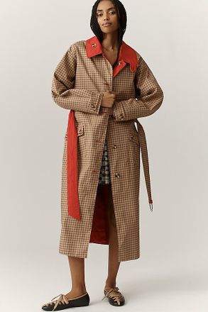 Damson Madder Anja Reversible Organic Cotton Trench Coat Jacket