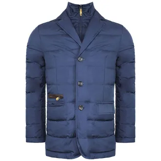 Hackett Mayfair Quilted Down Bib Waistocat Mens Navy Jacket - Size Small