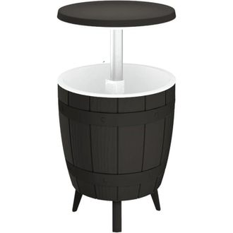 vidaXL 3-in-1 Ice Cooler Table Black Polypropylene vidaXL