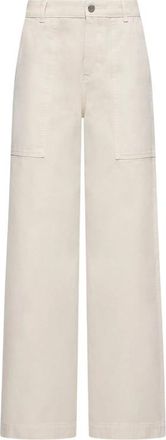 Moncler Leather Logo Cotton Trousers