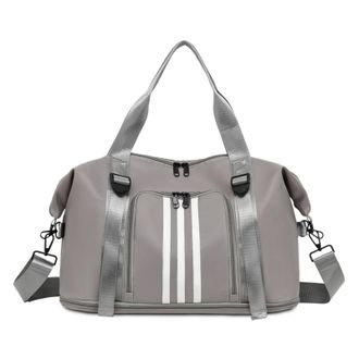 Generic Compatible For Unisex Large Travel Bag Multi-Functional Duffle Tote Handbags Waterproof Shoulder Women Wet Dry Pockets Gym Bags(Grey)