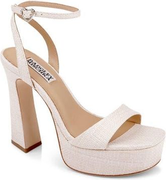 Badgley Mischka Caia Ankle Strap Platform Sandal in Chalk at Nordstrom, Size 8.5