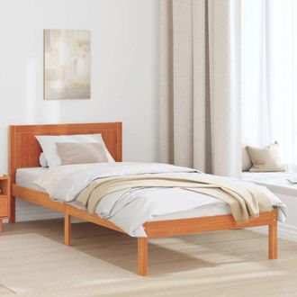 vidaXL Estructura De Cama Marr&oacute;n 80 X 200 Cm Madera Maciza De Pino Vidaxl