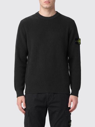 Stone Island Maglia girocollo slim fit in cotone con logo Compass