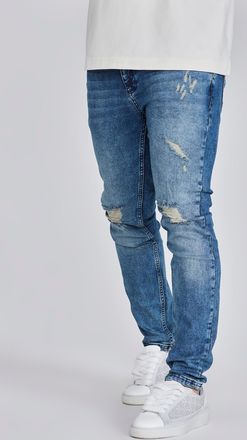Siksilk Jeans slim fit azules desgastados para hombre SikSilk 32