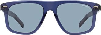 Montblanc MB0227S Oversize Rectangle Sunglasses - Blue