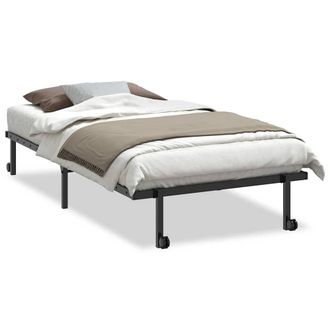 Berkfield Home Bed Frame without Mattress Foldable Black 100x190 cm Steel