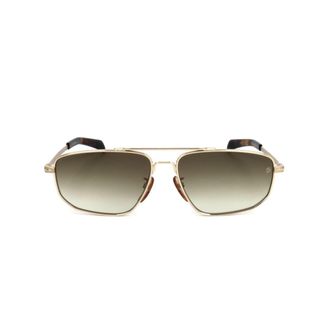 David Beckham Db 7049/G/S Rectangular Gold-tone Metal Sunglasses