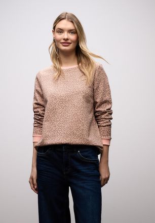 Street One Sweatshirt STREET ONE, Damen, Gr. 34, light apricot, Sweatware, Obermaterial: 85% Baumwolle, 15% Polyester, regular fit normal, Rundhals, Rippb&uuml;ndchen