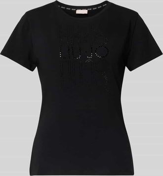 Liu Jo T-Shirt mit Strasssteinbesatz in Black, Größe XS