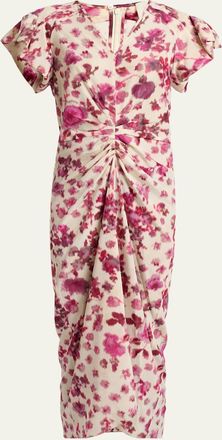 Isabel Marant Terenae Printed Stretch Silk Midi Dress