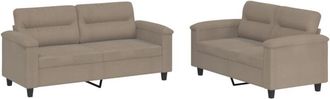vidaXL Juego De Sof&aacute;s Con Cojines 2 Piezas Tela Microfibra Taupe Vidaxl