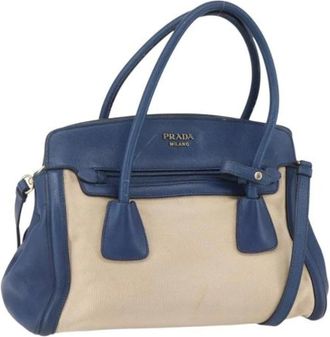 Prada Pre-owned Handbags, female, Multicolor, Size: ONE SIZE Pre-owned Canvas Handbag