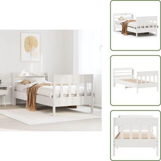 vidaXL Letto con ripiani - vidaXL Giroletto senza Materasso Bianco 100x200 cm Legno Massello Pino - Letto in legno