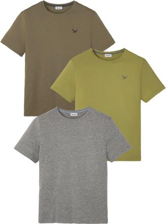Bonprix T-Shirt BONPRIX, Herren, Gr. 60/62 (XXL), gr&uuml;n (dunkeloliv, grau meliert, goldoliv), Obermaterial: 70% Baumwolle, 30% Viskose, regular fit, Shirts T-S