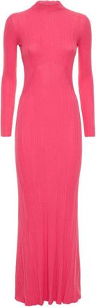 Jacquemus Lange Jurk - Dames - Maxi kleedjes - Roze - 3XS - Leer - Kleedjes
