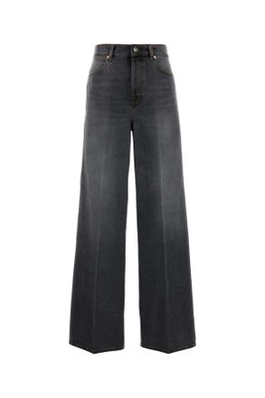 Gucci Dark Grey Denim Wide Leg Jeans