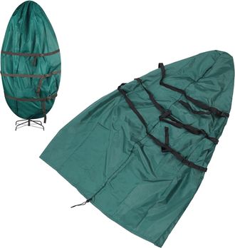 Infinite Vertikale Schutzh&uuml;lle F&uuml;r K&uuml;nstliche Weihnachtsb&auml;ume - 420d Silber, Wasserdicht, Winddicht - Abmessungen 34x75 Zoll, Dunkelgr&uuml;ne Farbe, Mit Aufbewahru