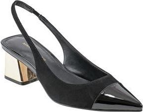 Marc Fisher Mirrored Block Heel Slingback Pump in Black at Nordstrom Rack, Size 5.5