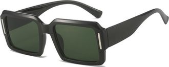 Generic Square Frame Mens Outdoor Womens Decorative Sunglasses(Green)