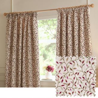 Voyage Maison Cervino Jacquard Pencil Pleat Curtain Pair in Purple | Size: 229 cm width x 183 cm drop