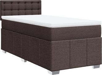 vidaXL Cama Box Spring Con Colch&oacute;n Tela Marr&oacute;n Oscuro 80x200 Cm Vidaxl