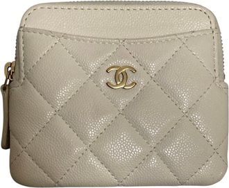 Chanel White Grained Calfskin Coin Purse/Coin Case (Pre-Owned)
