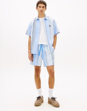 Tommy Hilfiger Mens Tommy Jeans Striped Dobby Short - Blue - XXL