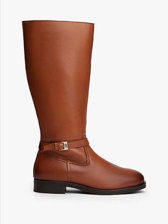 Tommy Hilfiger Botas de montar de piel con monograma TH