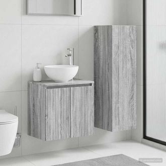 vidaXL Vidaxl Set Di Mobili Per Il Bagno 2 Pz Sonoma Grigio