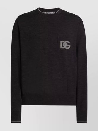 Dolce & Gabbana crew neck sweater with long sleeves and pocket