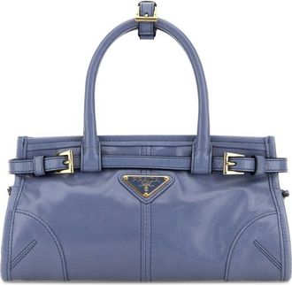 Prada Powder Blue Leather Mini Prada Bonnie Handbag